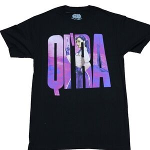 Star Wars Solo Mens Graphic Tee T-Shirt Qi'ra Holding Gun In Purple Name Medium